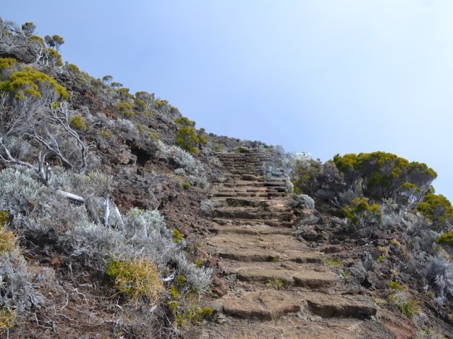 Les marches avant d'arriver au portillon