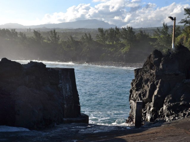 La rampe permettant de mettre les bateaux à l'eau