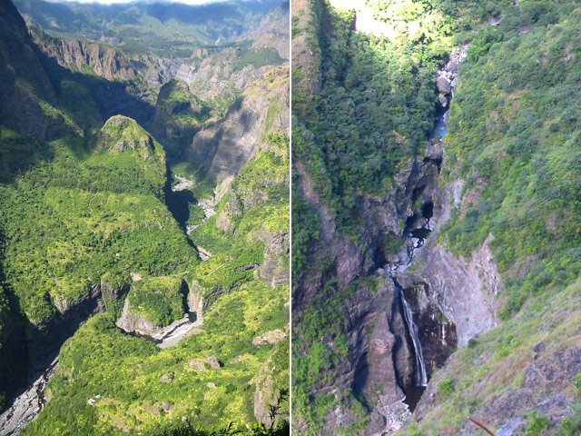 Certains passages de la Rivière des Galets sont infranchissables