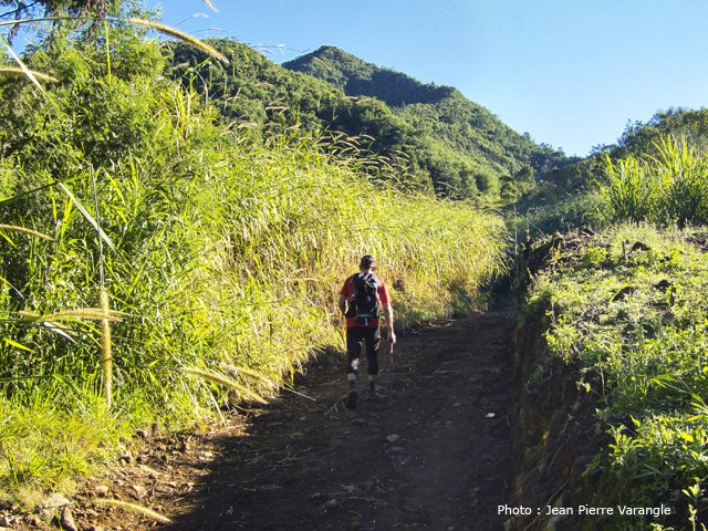 La piste à la fin de la route. Elle se transforme plus loin en sentier herbeux