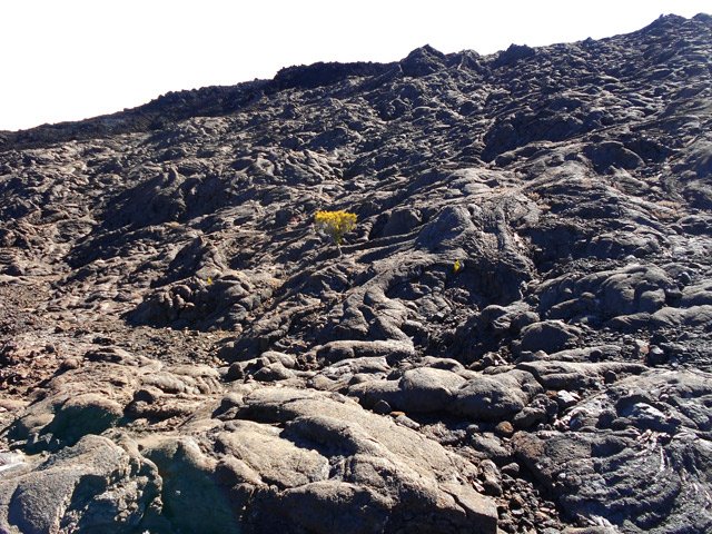 La pente débute aussitôt après la chapelle