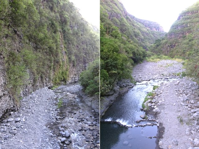 Coup d'œil en amont et en aval du Pont de la Liane