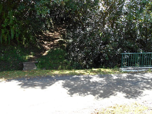 L'arrivée à la route, près du pont. Prendre à droite vers la parking
