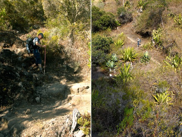 Deux portions de descente vers la Brèche