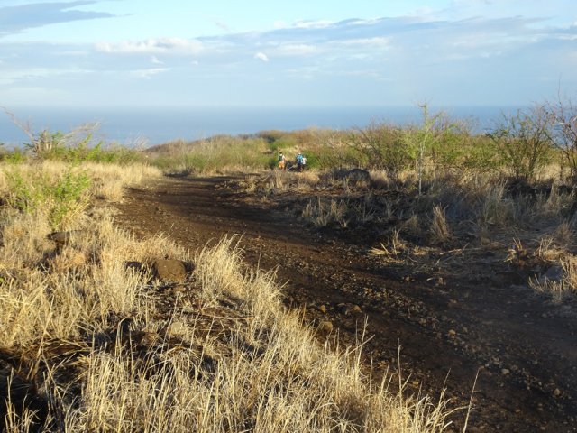 La piste en terre qui longe la piste de l'héliport