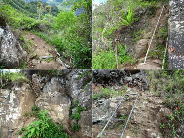 Les échelles facilitent les passages les plus verticaux