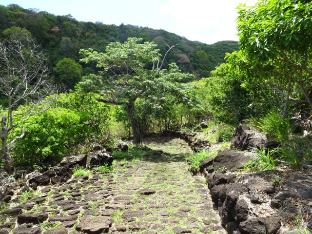Descente par de nouveaux lacets vers la Ravine de La Petite Chaloupe