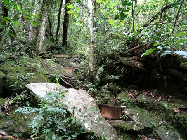 Le sentier étroit, en forte pente, est bien entretenu