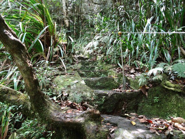 Ici, les marches ont été taillées dans le roc