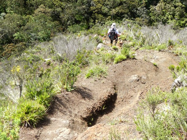 Descente glissante et abrupte