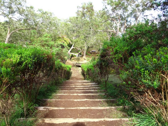Long escalier pour poursuivre la balade