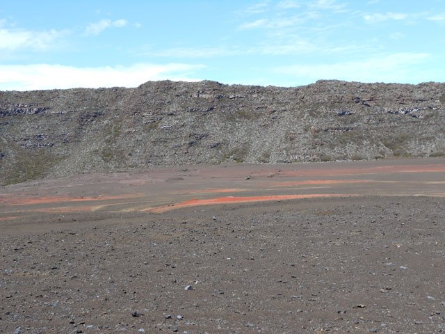 Les zones colorées vues du sentier en direction de Cap Blanc et Grand Galet